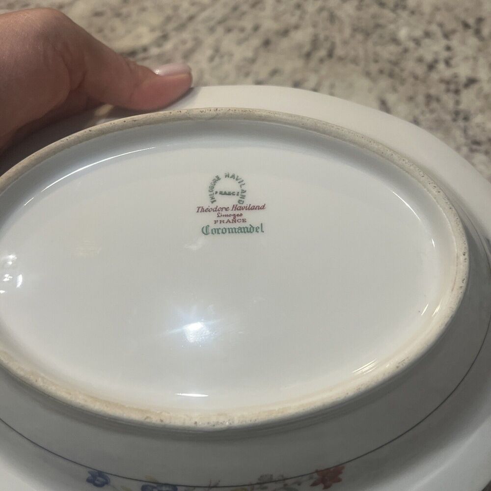 Antique Haviland Oval Serving Bowl 1920-1930 Limoges France Gold Rim 9.5X7.25"‎ - Picture 7 of 13